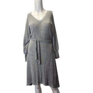 Ribbed Knit Waist-Tie High-Low Sweater Dress By Fraiche By J